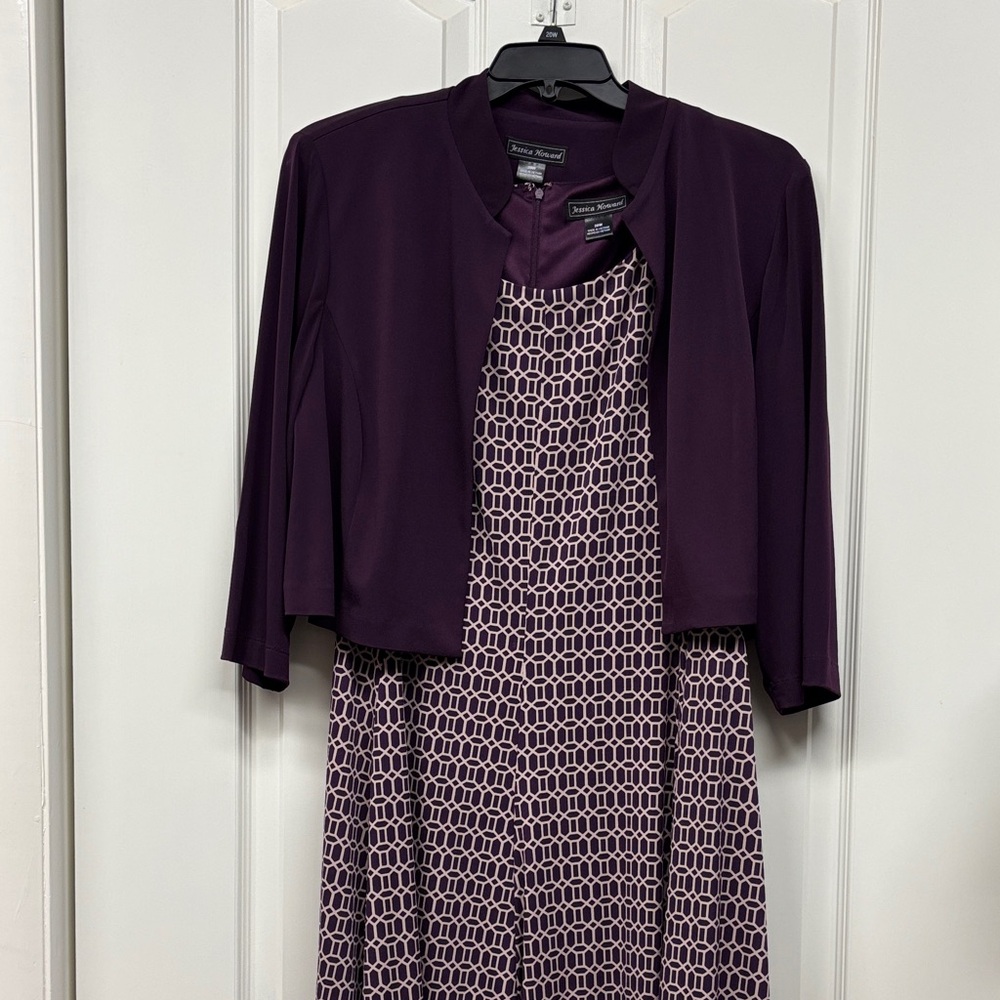 Jessica Howard Deep Purple Dress with Jacket